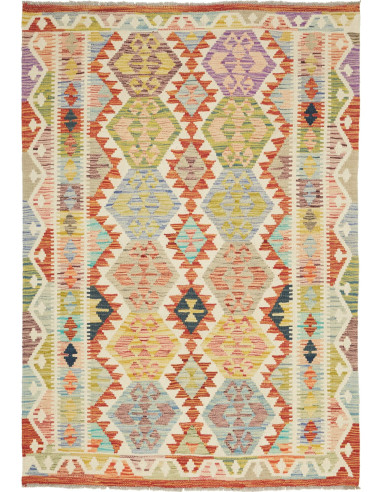 Kilim Pakistan abbronzatura e terra di siena 124x179