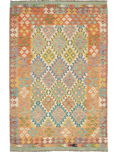 Kilim Pakistan abbronzatura e grigio ardesia scuro 124x190