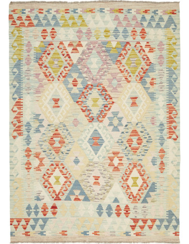 Kilim Pakistan argento e terra di siena 131x184