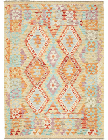 Kilim Pakistan argento e rosso indiano 131x180