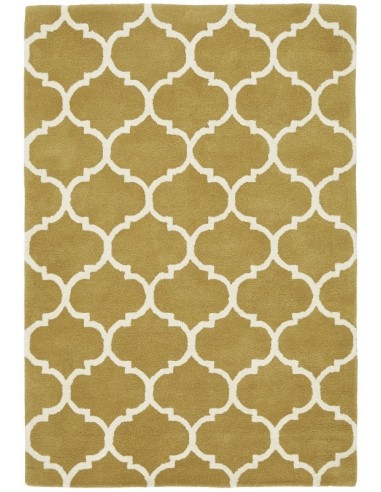 tappeto design Albany Ogee Ochre con cuscino gemello giallo/oro/rame/mattone