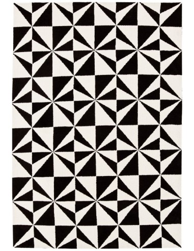tappeto design Arlo Ar01 Mosaic Mono con cuscino gemello bianco e nero