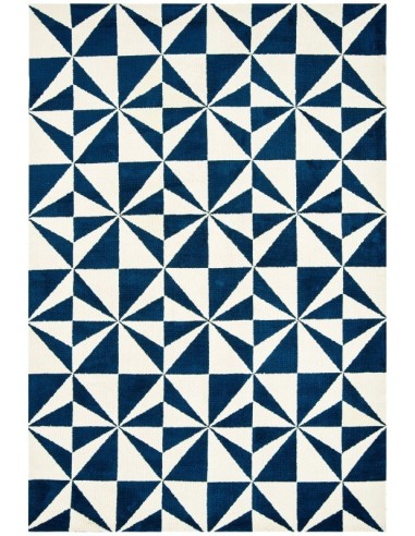 tappeto design Arlo Ar02 Mosaic Denim con cuscino gemello blu/azzurro