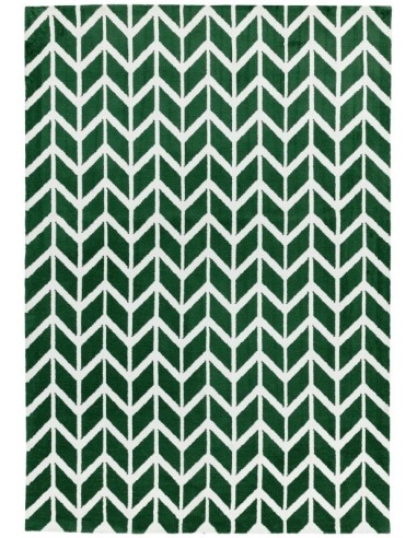 tappeto design Arlo Ar12 Chevron Green con cuscino gemello verde/oliva