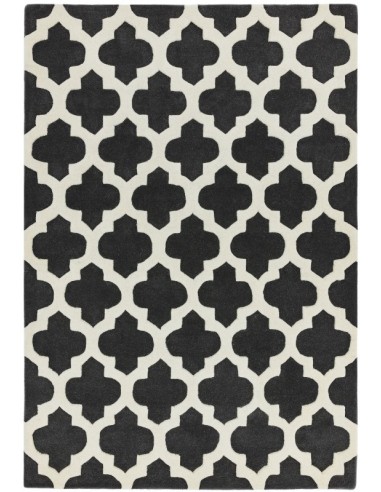 tappeto design Artisan Charcoal con cuscino gemello bianco e nero