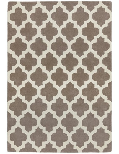 tappeto design Artisan Taupe con cuscino gemello giallo/oro/rame/mattone