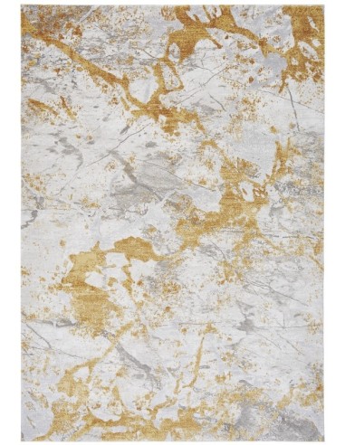 tappeto design Astral As09 Ochre con cuscino gemello giallo/oro/rame/mattone