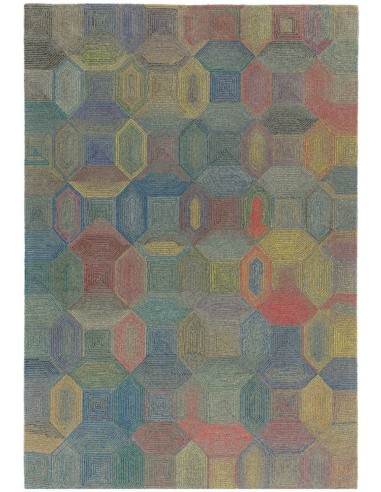 tappeto design Camden Grey con cuscino gemello multicolor