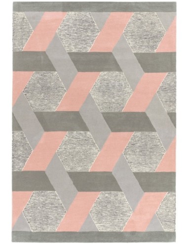 tappeto design Camden Pink con cuscino gemello viola/lilla/rosa