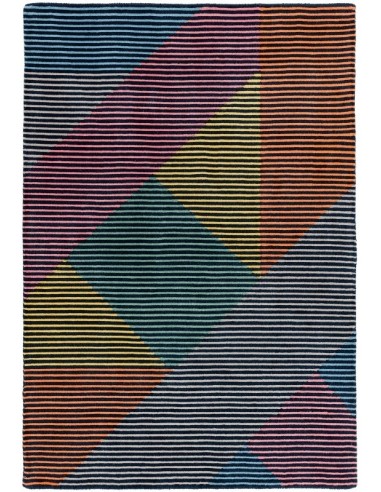 tappeto design Dash Da02 Dark Multi con cuscino gemello multicolor