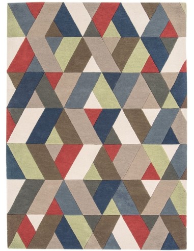 tappeto design Funk 01 Chevron Multi con cuscino gemello multicolor