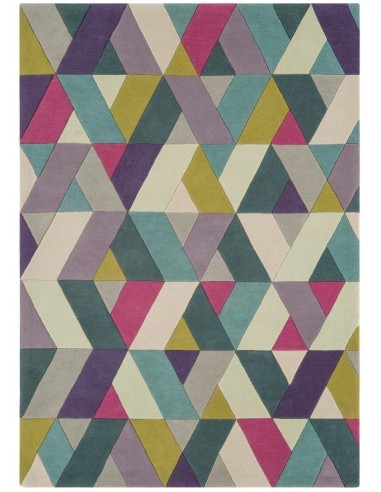 tappeto design Funk 02 Chevron Blue Green con cuscino gemello blu/azzurro