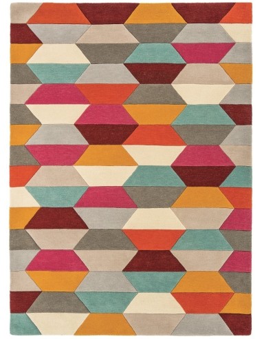 tappeto design Funk 03 Honeycomb Bright Passatoia con cuscino gemello multicolor