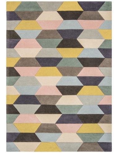 tappeto design Funk 04 Honeycomb Pastel Passatoia con cuscino gemello multicolor