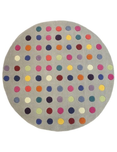 tappeto design Funk 07 Spotty Rotondo con cuscino gemello multicolor
