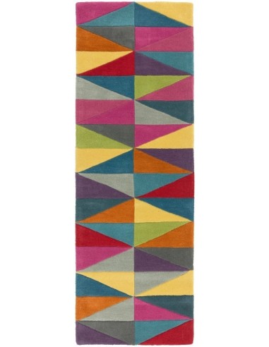 tappeto design Funk 08 Triangles Passatoia con cuscino gemello multicolor