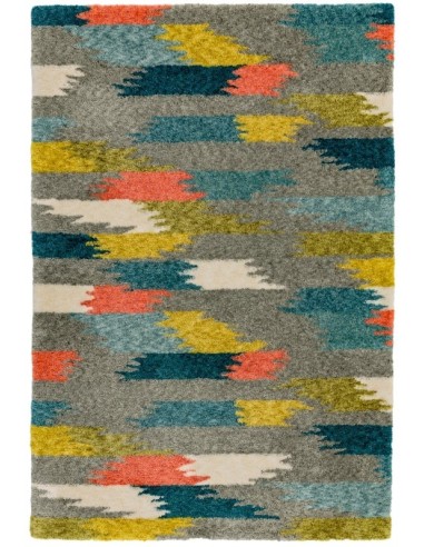 tappeto design Gala Ga01 Grey Multi con cuscino gemello multicolor