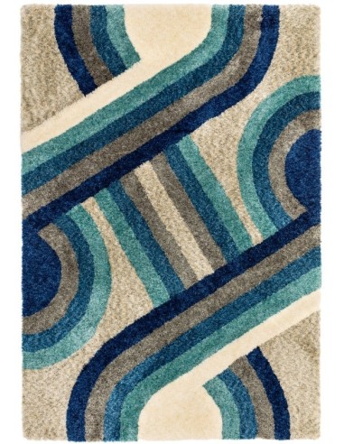 tappeto design Gala Ga03 Blue Retro con cuscino gemello blu/azzurro