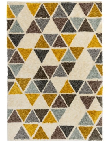 tappeto design Gala Ga04 Yellow Triangle con cuscino gemello giallo/oro/rame/mattone