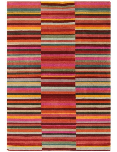 tappeto design Jacob Red Multi con cuscino gemello rosso/arancio/bordeaux