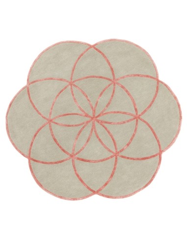 tappeto design Lotus Pink con cuscino gemello viola/lilla/rosa