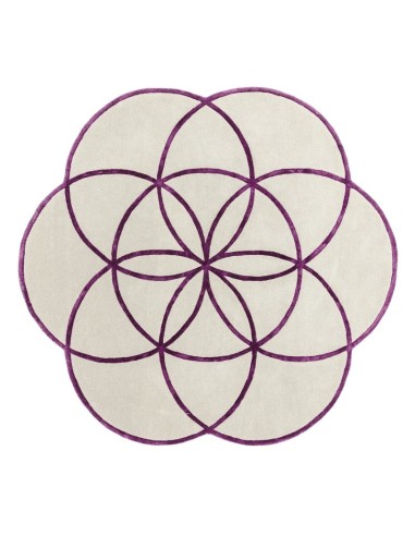 tappeto design Lotus Purple con cuscino gemello viola/lilla/rosa