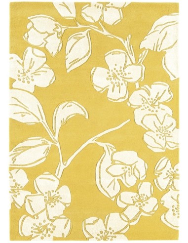 tappeto design Matrix 15 Devore Yellow con cuscino gemello giallo/oro/rame/mattone