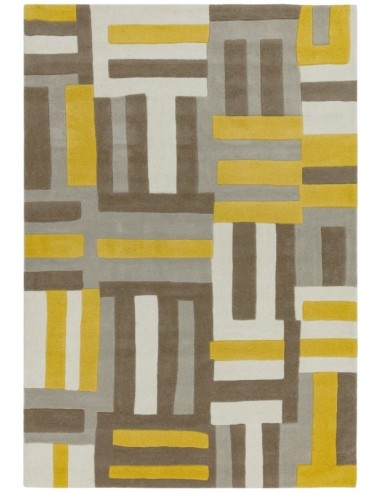 tappeto design Matrix 17 Code Yellow con cuscino gemello giallo/oro/rame/mattone