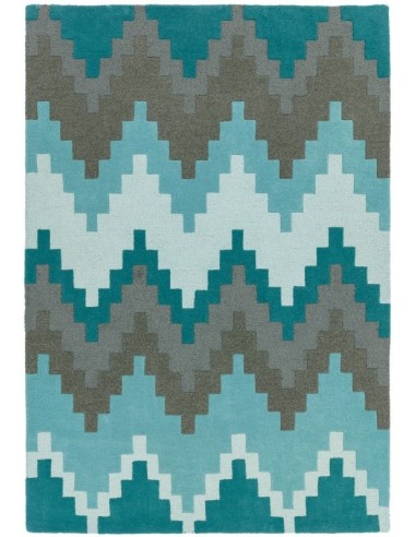 tappeto design Matrix 21 Cuzzo Teal con cuscino gemello blu/azzurro