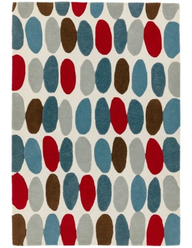 tappeto design Matrix 33 Sofia Red-Teal con cuscino gemello multicolor