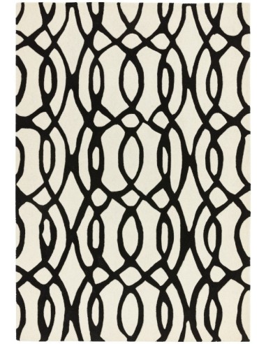 tappeto design Matrix 35 Wire White Passatoia con cuscino gemello bianco e nero
