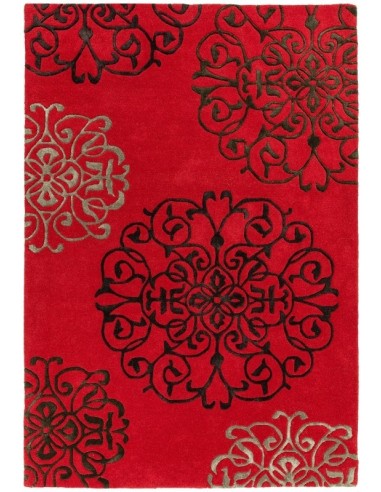 tappeto design Matrix 45 Tanngier Red con cuscino gemello rosso/arancio/bordeaux