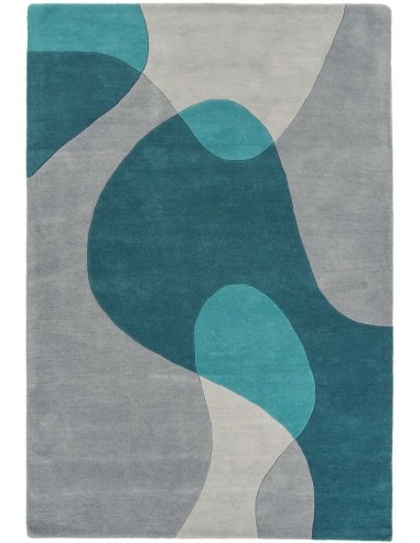 tappeto design Matrix 57 Arc Teal con cuscino gemello blu/azzurro