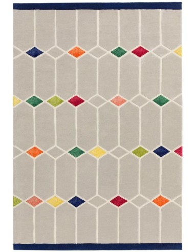 tappeto design Matrix 60 Jewel Grey con cuscino gemello multicolor