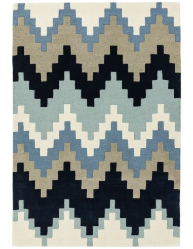 tappeto design Matrix 70 Cuzzo Blue Passatoia con cuscino gemello blu/azzurro