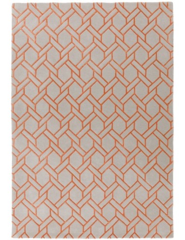 tappeto design Nexus Fine Lines Silver-Orange con cuscino gemello rosso/arancio/bordeaux
