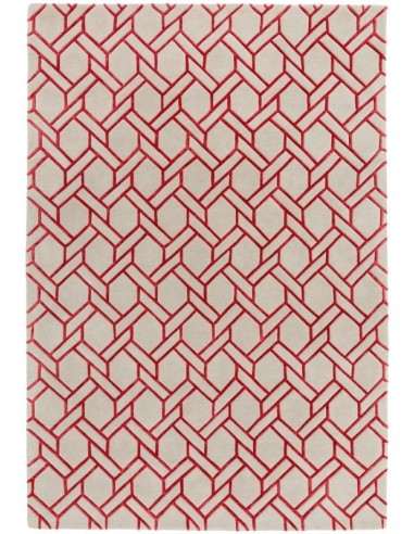 tappeto design Nexus Fine Lines Silver-Red con cuscino gemello rosso/arancio/bordeaux