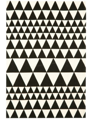 tappeto design Onix 06 Triangles Black con cuscino gemello bianco e nero