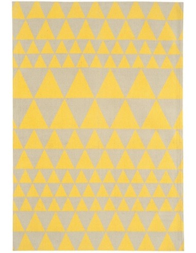 tappeto design Onix 08 Triangles Yellow con cuscino gemello giallo/oro/rame/mattone