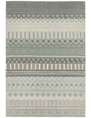 tappeto design Onix 10 Tribal Mix Grey con cuscino gemello grigio/nero/antracite
