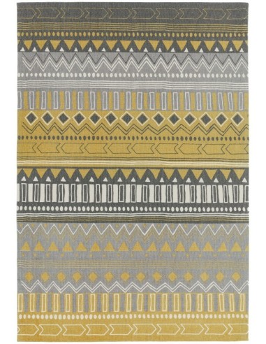 tappeto design Onix 11 Tribal Mix Yellow con cuscino gemello giallo/oro/rame/mattone