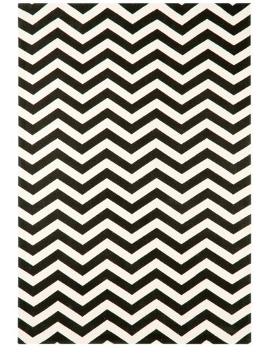 tappeto design Onix 13 Zig Zag Mono con cuscino gemello bianco e nero