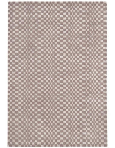 tappeto design Oska Taupe con cuscino gemello blu/azzurro