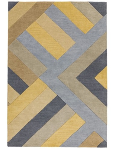tappeto design Reef Rf02 Big Zig Ochre Grey con cuscino gemello giallo/oro/rame/mattone