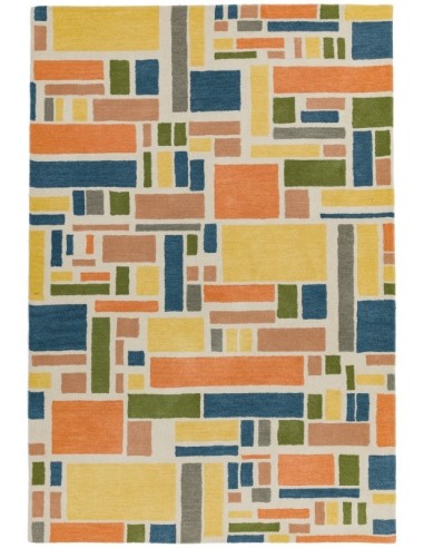 tappeto design Reef Rf05 Blocks Multi con cuscino gemello multicolor