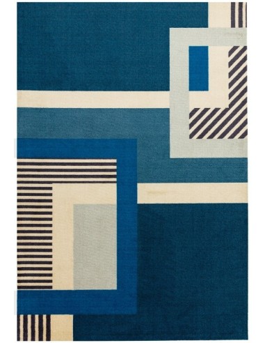 tappeto design Riley Rl01 Blue con cuscino gemello blu/azzurro