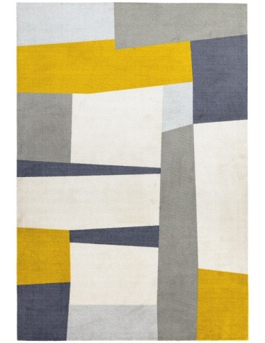 tappeto design Riley Rl04 Yellow con cuscino gemello giallo/oro/rame/mattone