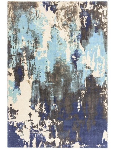 tappeto design Saturn Blue con cuscino gemello blu/azzurro