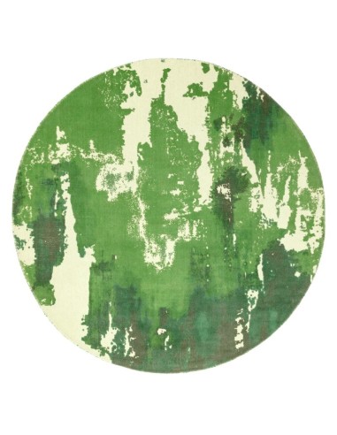 tappeto design Saturn Green Circle Rotondo con cuscino gemello verde/oliva