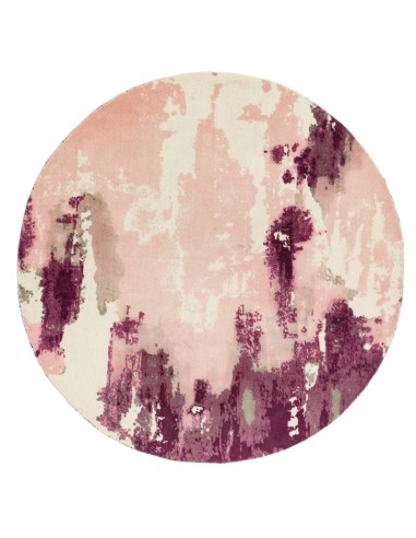 tappeto design Saturn Pink Circle Rotondo con cuscino gemello viola/lilla/rosa